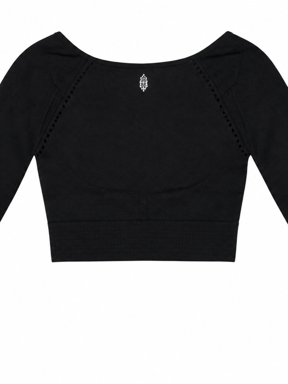 FP Movement Free People Cut It Out Long Sleeve Crop Top Black Size Small